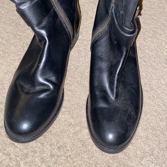 Frye Melissa Strap Belt tall boots in black Size 7.5 - Picture 3 of 4